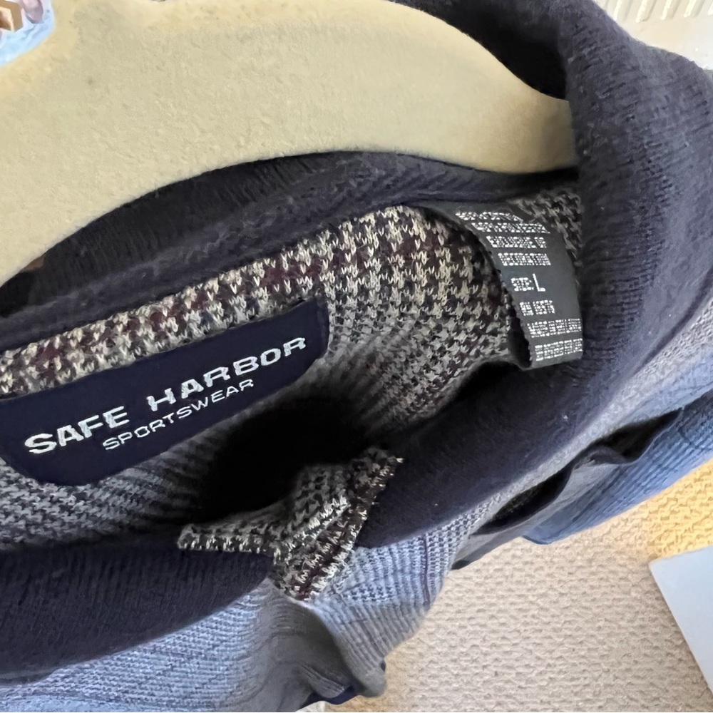 Vintage Pullover 3/4 Button Up Collar Mens Safe Harbor Sportswear Large Plaid - Picture 7 of 7